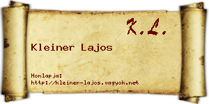 Kleiner Lajos névjegykártya